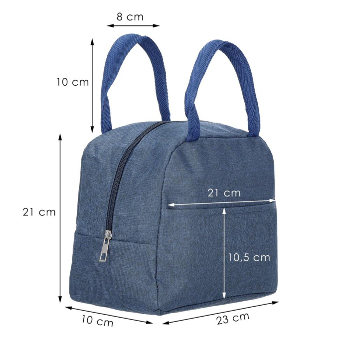 Geanta frigorifica cu izolatie termica pentru mancare, 21x10x23cm, albastru [2]