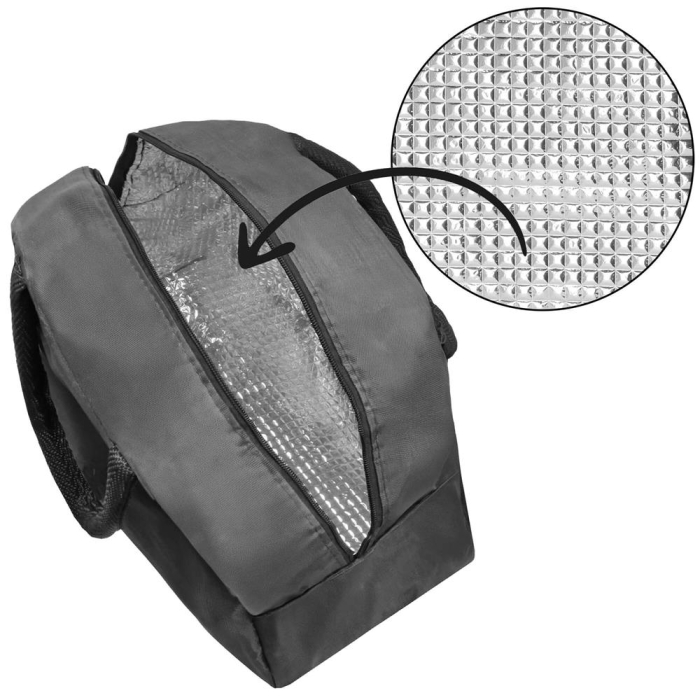 Geanta frigorifica cu izolatie termica pentru mancare, 21x10x23cm, gri [10]