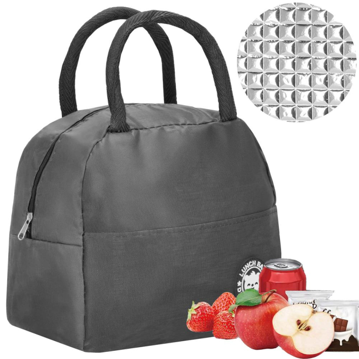 Geanta frigorifica cu izolatie termica pentru mancare, 21x10x23cm, gri [8]