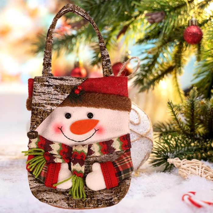 Geanta pentru Cadouri de Craciun, , Model Om de Zapada, Decoratiune Sarbatori, 46x23x2 cm, Multicolor [5]