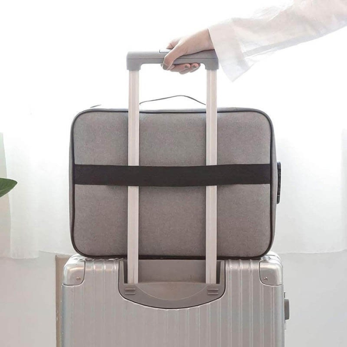 Geanta pentru Depozitare Acte si Documente, Facturi, Carduri, cu Cod de Securitate, 5 Compartimente, Impermeabila, 37 x 20 x 27 cm, Gri [6]