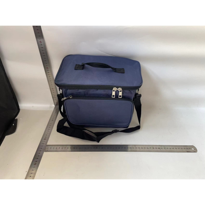 Geanta pentru Pranz, , Multifunctionala, Compartimentata, 2 Tipuri de Manere, Impermeabila, 26x24x17 cm, Albastru [2]