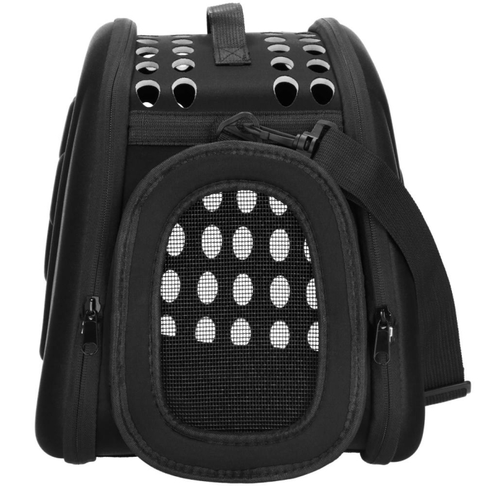 Geanta pentru transport animale mici-medii, pentru caine si pisica, pliabila, curea de umar, 25x45x37 cm, negru [15]