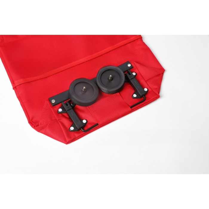 Geanta Pliabila, , 2 in 1, Carucior cu Roti, pentru Cumparaturi, 19 l, Rosu, Plastic, 39 x 46 x 12 cm [5]