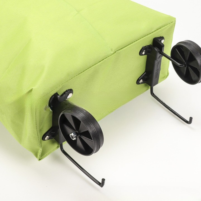 Geanta Pliabila, , 2 in 1, Carucior cu Roti, pentru Cumparaturi, 19 l, Verde, Plastic, 39 x 46 x 12 cm [7]