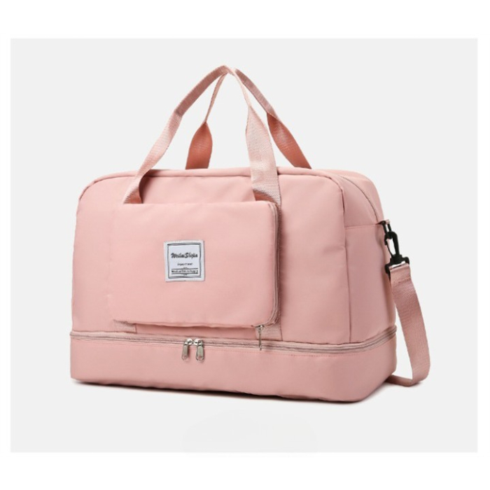 Geanta Pliabila, , pentru Voiaj, Buzunare Multiple, de Mana, Impermeabila, Material Textil, Capacitate 8 Kg, Dimensiune Deschisa 42x28x10 cm, Roz [11]