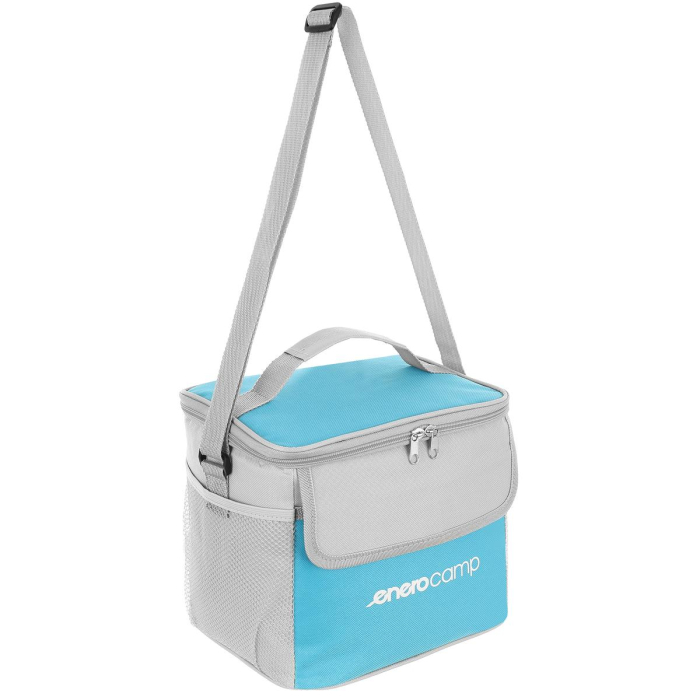 Geanta termica 10L cu buzunare, izolatie aluminiu, 24x19x22 cm, albastru si gri [2]