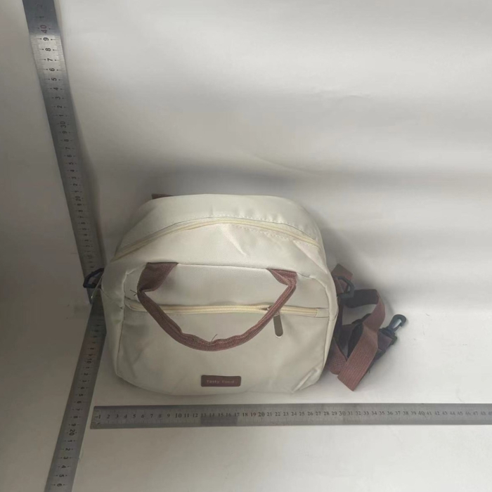 Geanta Termica pentru Pranz , Multifunctionala, Compartimentata, Impermeabila, 2 Tipuri de Manere, 26x14.3x21.2 cm, Crem [2]