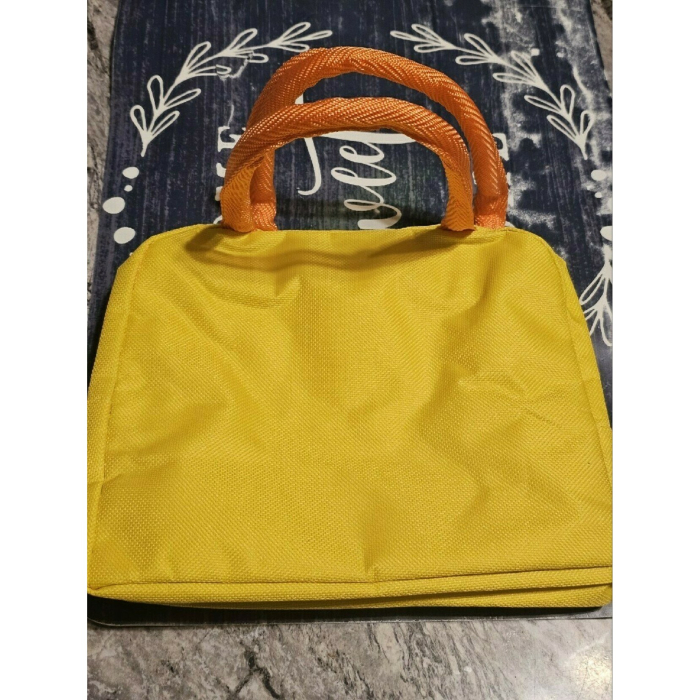 Geanta Termoizolanta pentru Copii, , 23x13x19 cm, Model Imprimeu Dinozaur, din Folie de Aluminiu si Panza Oxford, Albastru/Galben [5]