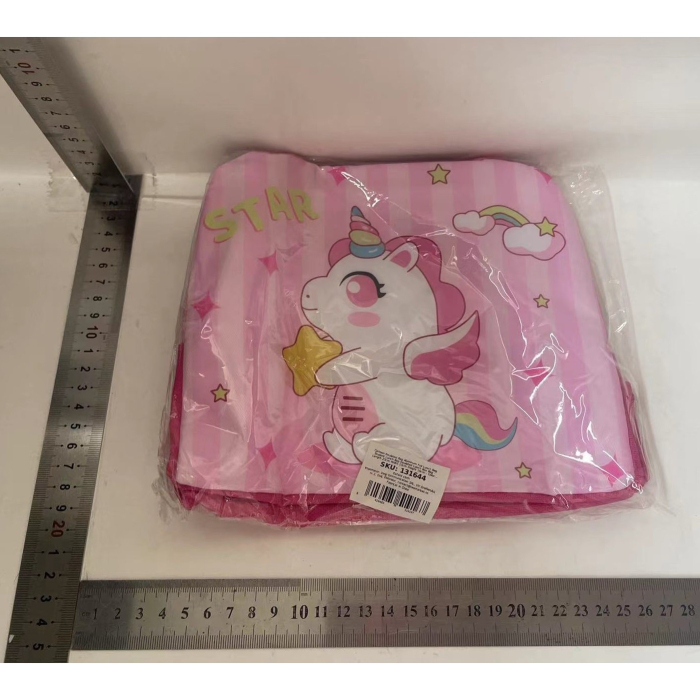 Geanta Termoizolanta pentru Copii, , 23x13x19 cm, Model Imprimeu Unicorn, din Folie de Aluminiu si Panza Oxford, Roz [2]