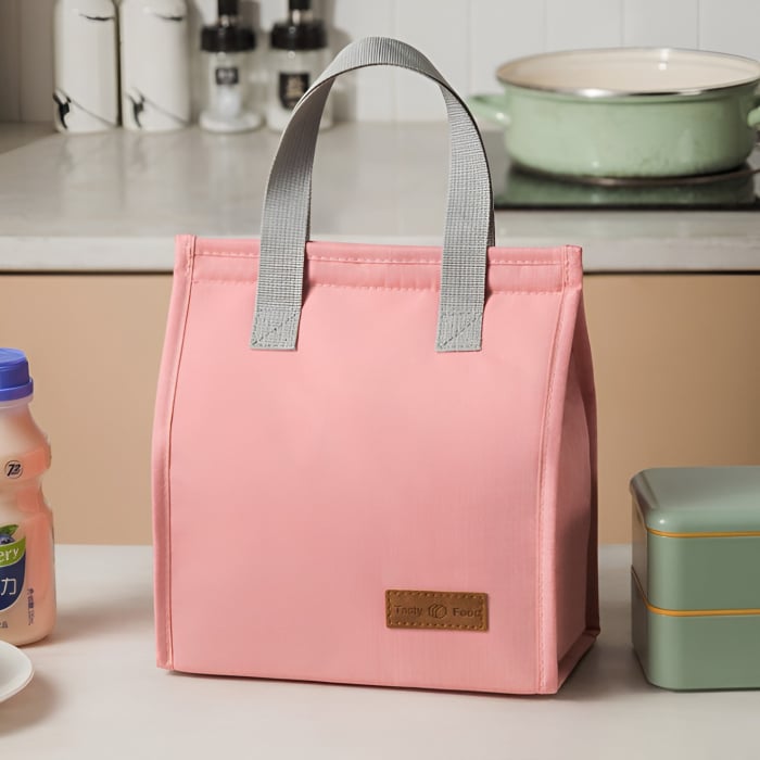 Geanta Termoizolanta Tip Bento Bag , Camping Cooler, Aluminiu, 22.5x13x25,5 cm, 3.3 L, Roz [4]