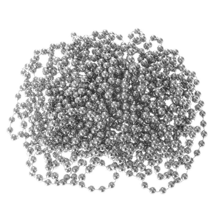 Ghirlanda de margele pentru bradul de Craciun, 10 metri, argintiu [5]