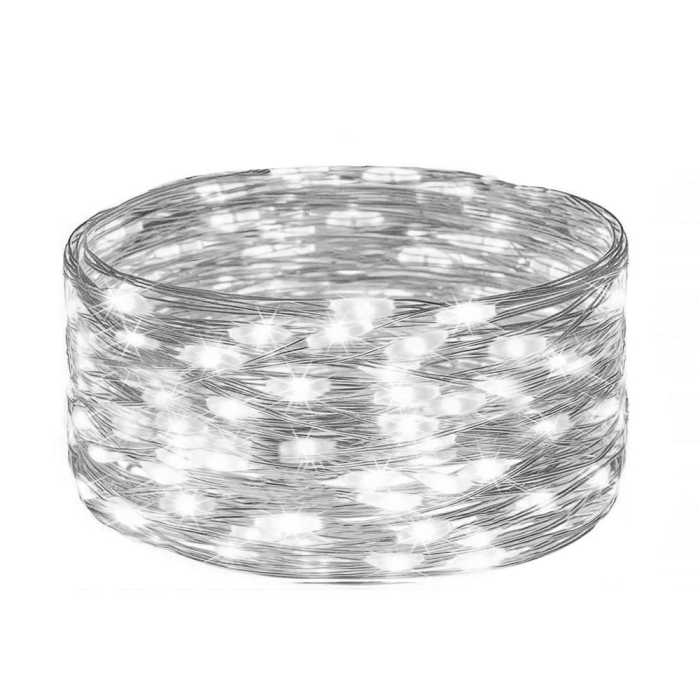 Ghirlanda luminoasa cu incarcare solara, 200 LED-uri, 22 metri, 8 functii, alb rece [13]