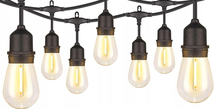 Ghirlanda luminoasa decorativa pentru exterior, alimentare la priza, 20 metri, 20 becuri LED cu iluminare calda 3000K, IP 44 [4]