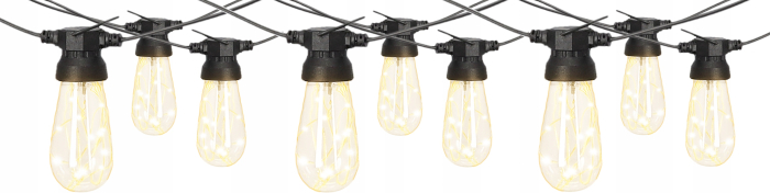 Ghirlanda luminoasa decorativa pentru exterior, alimentare la priza, 20 metri, 20 becuri LED cu iluminare calda 3000K, IP44 [4]