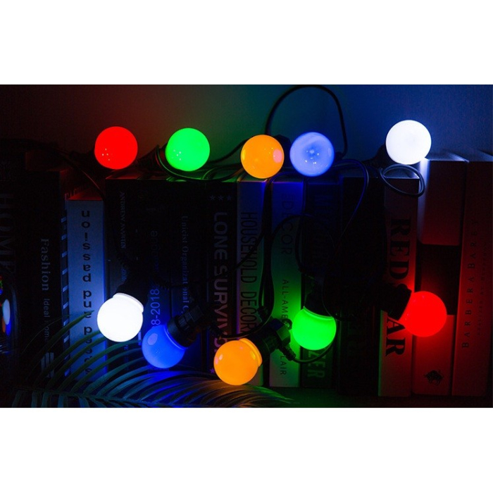 Ghirlanda Luminoasa, , fara Transformator, 10 m, 20 LED-uri Model Bulb, Interconectabila, IP65, Multicolor [5]