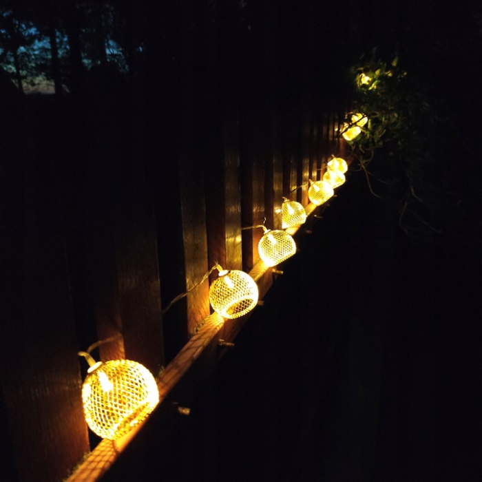 Ghirlanda luminoasa, LED, model Altros, 10 becuri, 380cm, incarcare solara, lumina alb cald [10]