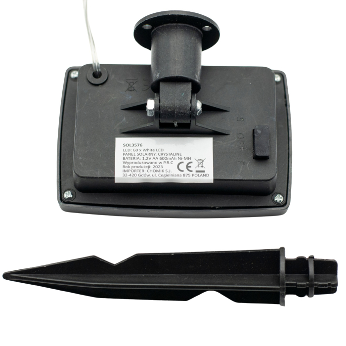 Ghirlanda luminoasa, LED, model Loris, 20 becuri, 580cm, incarcare solara, lumina alb multicolor [9]