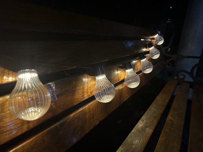 Ghirlanda luminoasa, LED, model Stripes, 10 becuri, 380cm, incarcare solara, lumina alb cald [2]