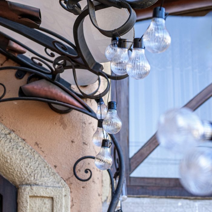 Ghirlanda luminoasa, LED, model Stripes, 20 becuri, 580cm, incarcare solara, lumina alb cald [15]