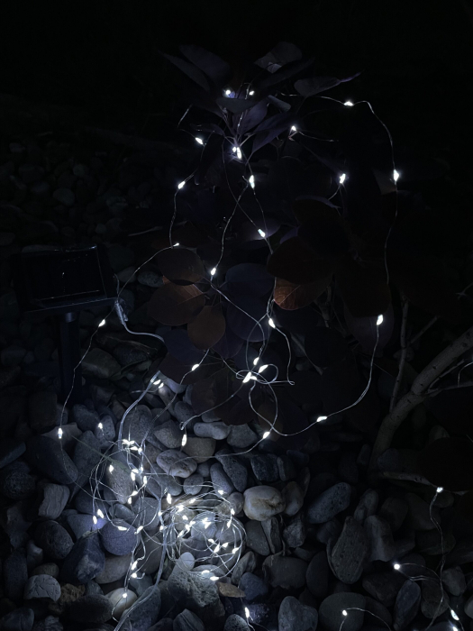 Ghirlanda luminoasa liniara, 100 LED-uri, 990cm, incarcare solara, alb rece [9]