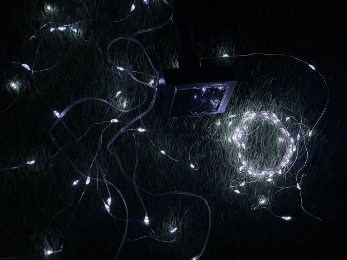 Ghirlanda luminoasa liniara, 100 LED-uri, 990cm, incarcare solara, alb rece [4]