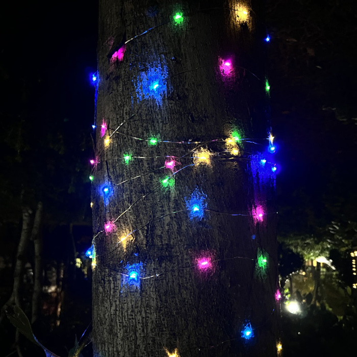 Ghirlanda luminoasa liniara, 100 LED-uri, 990cm, incarcare solara, multicolor [1]