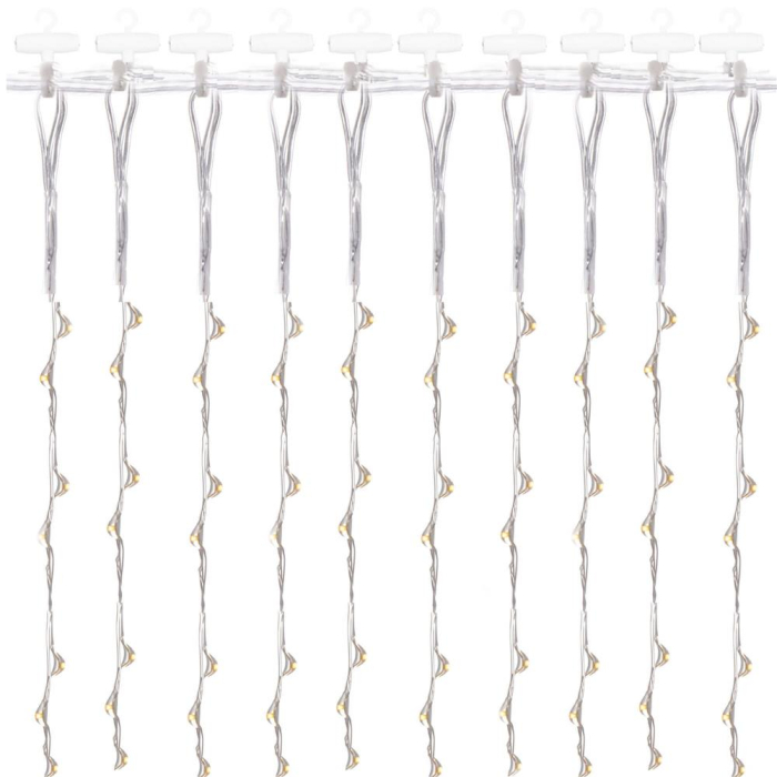 Ghirlanda luminoasa tip perdea 300 LED-uri, 3x3m, pentru interior, alimentare USB, alb cald (galben) [7]