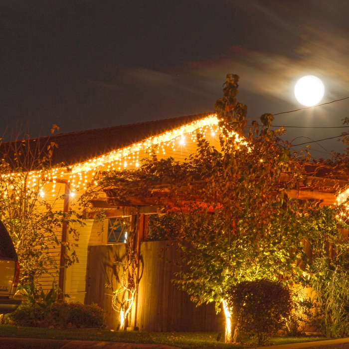 Ghirlanda luminoasa tip perdea cu flash 500 LED-uri, 20m, pentru interior/exterior, iluminare galbena [5]