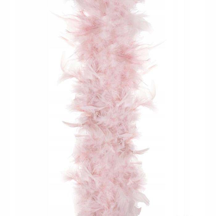Ghirlanda pentru decor sau bradul de Craciun, model puf si pene, roz, 180cm [4]