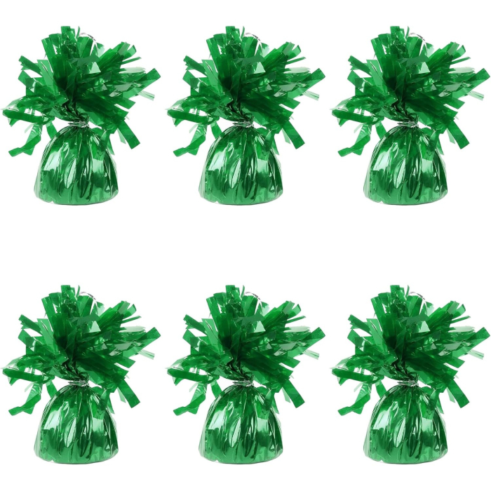 Greutate pentru Baloane cu Heliu, , din Folie cu Franjuri, 170g, 13 x 5 x 3 cm, Verde [2]