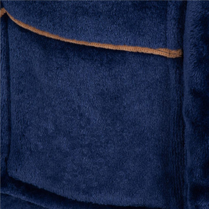 Halat de baie pentru barbati pana la genunchi, marimea XXL, albastru marin [4]