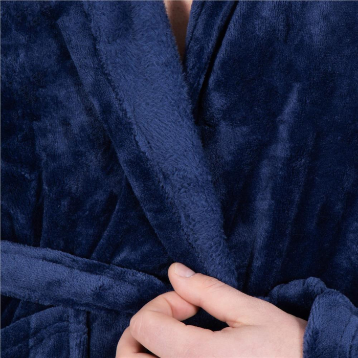 Halat de baie pentru barbati pana la genunchi, marimea XXL, albastru marin [3]