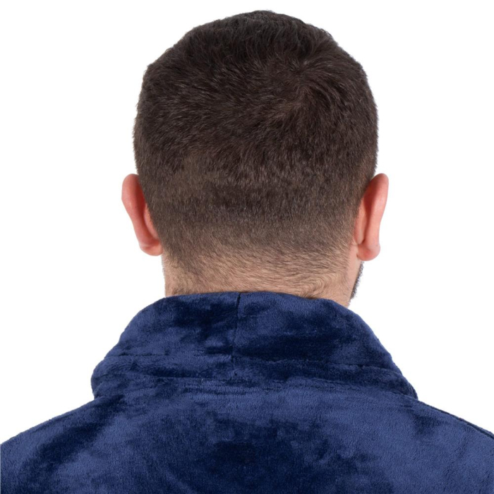 Halat de baie pentru barbati pana la genunchi, marimea M/L, albastru marin [8]