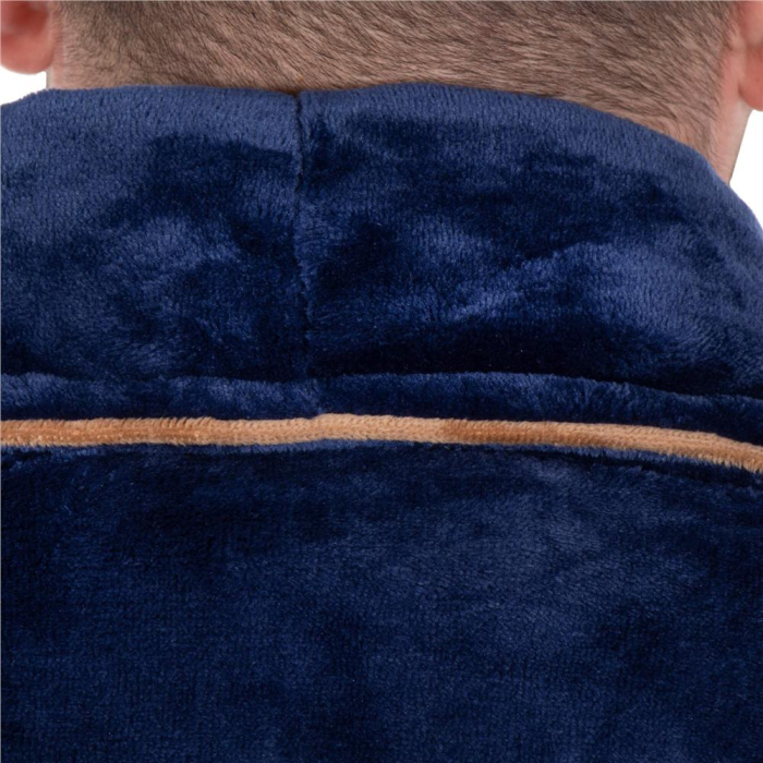 Halat de baie pentru barbati pana la genunchi, marimea XXL, albastru marin [6]