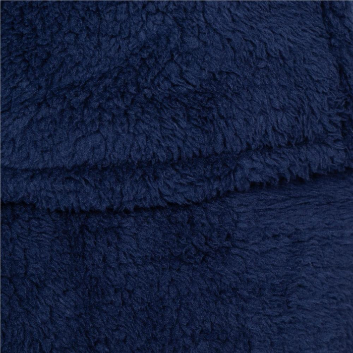 Halat de baie pentru femei pana la genunchi, cu gluga, marimea L/XL, albastru marin [7]