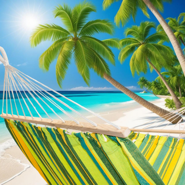 Hamac dublu cu bare din lemn, pentru 2 persoane, bumbac, 150kg, 200x150 cm, verde si galben [16]