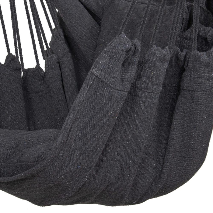 Hamac tip leagan suspendat pentru casa sau gradina, gri inchis cu perne, 130x100cm, 150kg [9]