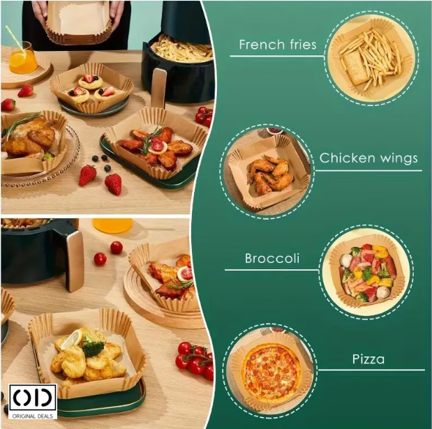 hartie de copt pentru air fryer Hartie de copt pentru friteoza hartie de copt in forma de farfurie hartie de copt rotunda hartie de unica folosinta pentru air fryer [19]