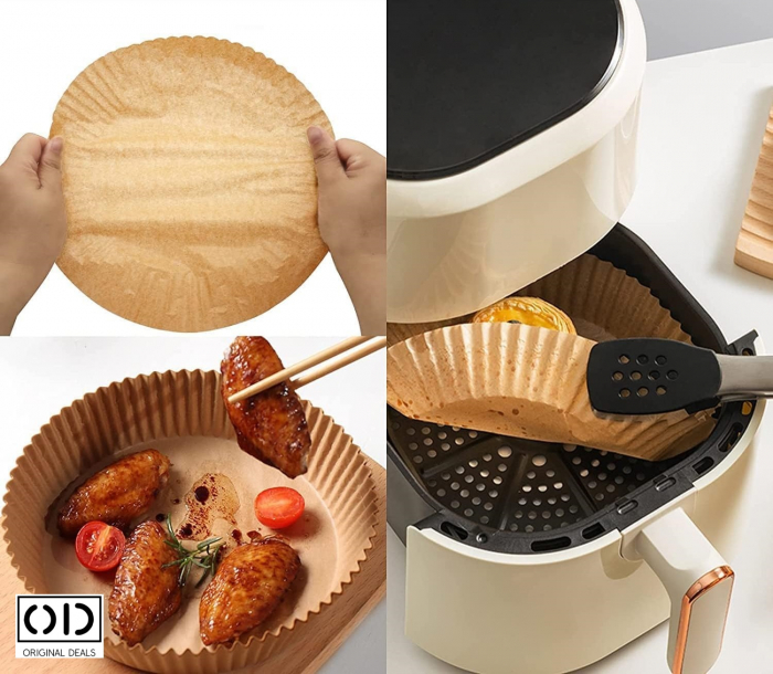 hartie de copt pentru air fryer Hartie de copt pentru friteoza hartie de copt in forma de farfurie hartie de copt rotunda hartie de unica folosinta pentru air fryer [21]