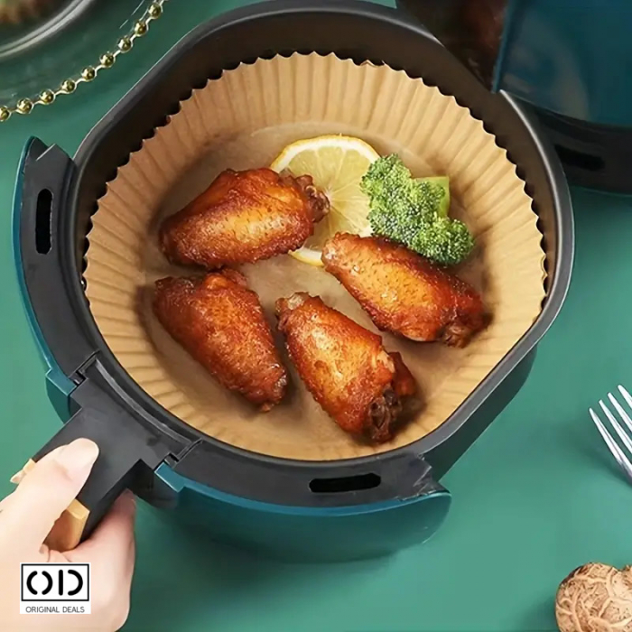hartie de copt pentru air fryer Hartie de copt pentru friteoza hartie de copt in forma de farfurie hartie de copt rotunda hartie de unica folosinta pentru air fryer [9]