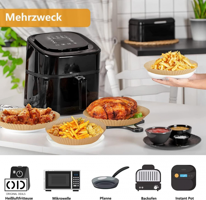 hartie de copt pentru air fryer Hartie de copt pentru friteoza hartie de copt in forma de farfurie hartie de copt rotunda hartie de unica folosinta pentru air fryer [20]