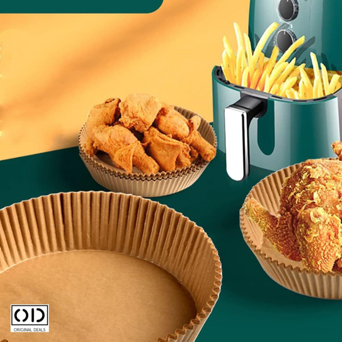 hartie de copt pentru air fryer Hartie de copt pentru friteoza hartie de copt in forma de farfurie hartie de copt rotunda hartie de unica folosinta pentru air fryer [18]