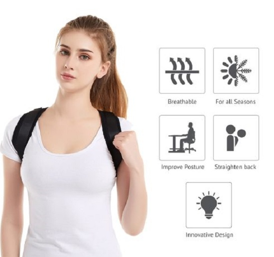 Suport de Sprijin pentru Spate si Corectarea Posturii si a Coloanei Vertebrale, Model Unisex Reglabil, Usor de Montat si  Purtat [4]