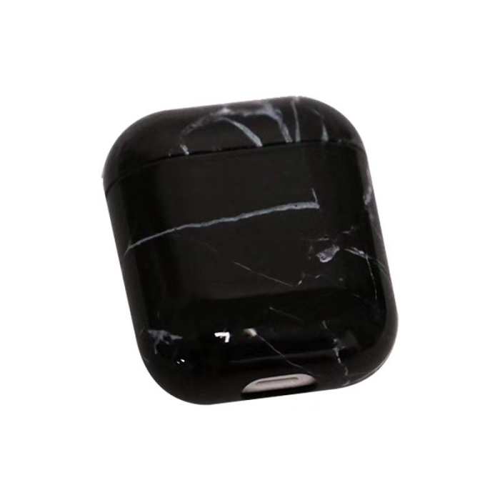Husa AirPods cu Inel Prindere Marble Negru [3]