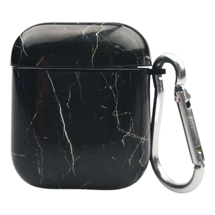 Husa AirPods cu Inel Prindere Marble Negru [6]