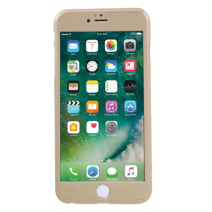 Husa Apple iPhone 6/6S Full Cover 360 Auriu + Folie de protectie [6]