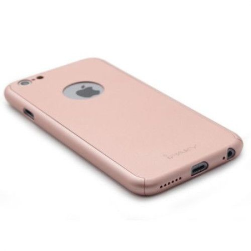 Husa Apple iPhone 6/6S IPAKY Full Cover 360 Roz Auriu + Folie Cadou [4]