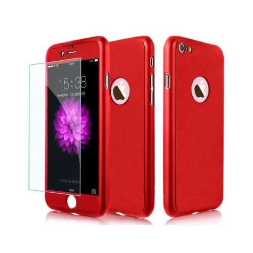 Husa Apple iPhone 6/6S Plus IPAKY Full Cover 360 Rosu + Folie Cadou [3]