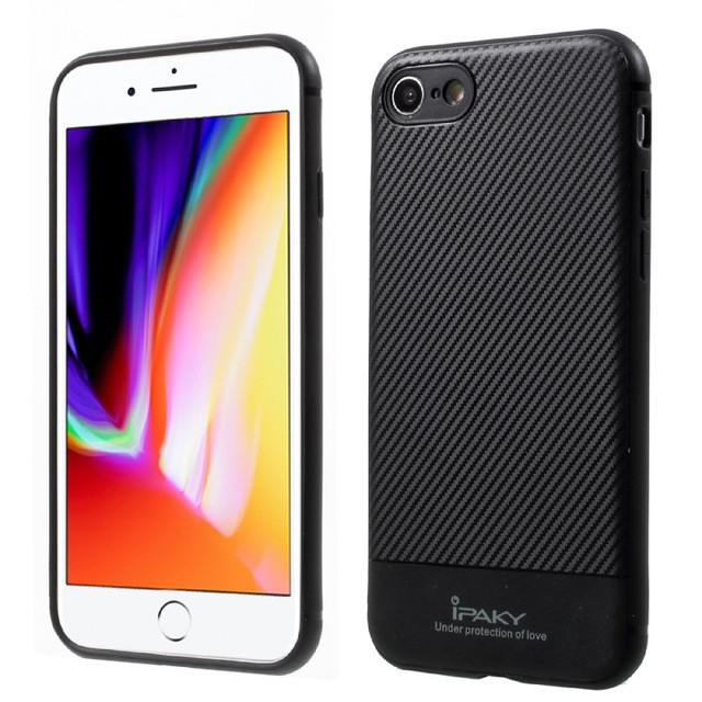 Husa Apple iPhone 7 IPAKY Carbon Fiber Negru [3]